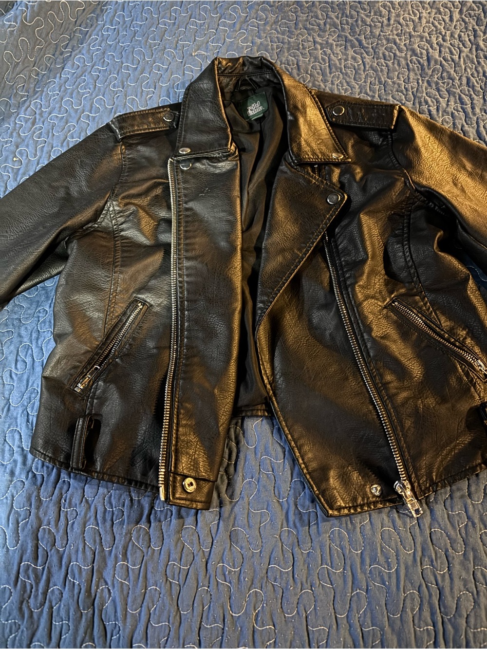 Black fake leather jacket